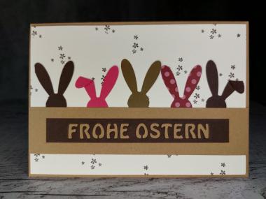 Grußkarte Frohe Ostern Ohren handgemacht
